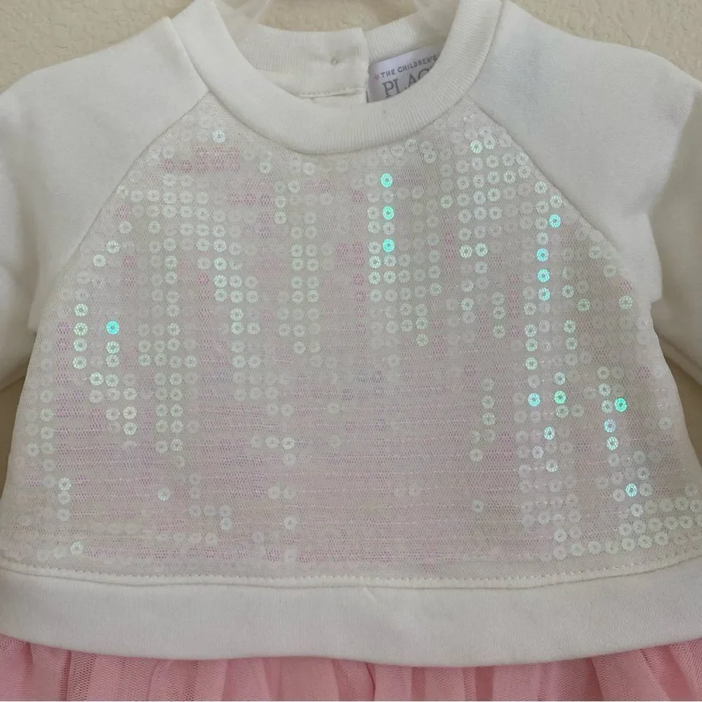 Children’s Place | Tutu Sequin Sweatshirt Dress, 3-6M